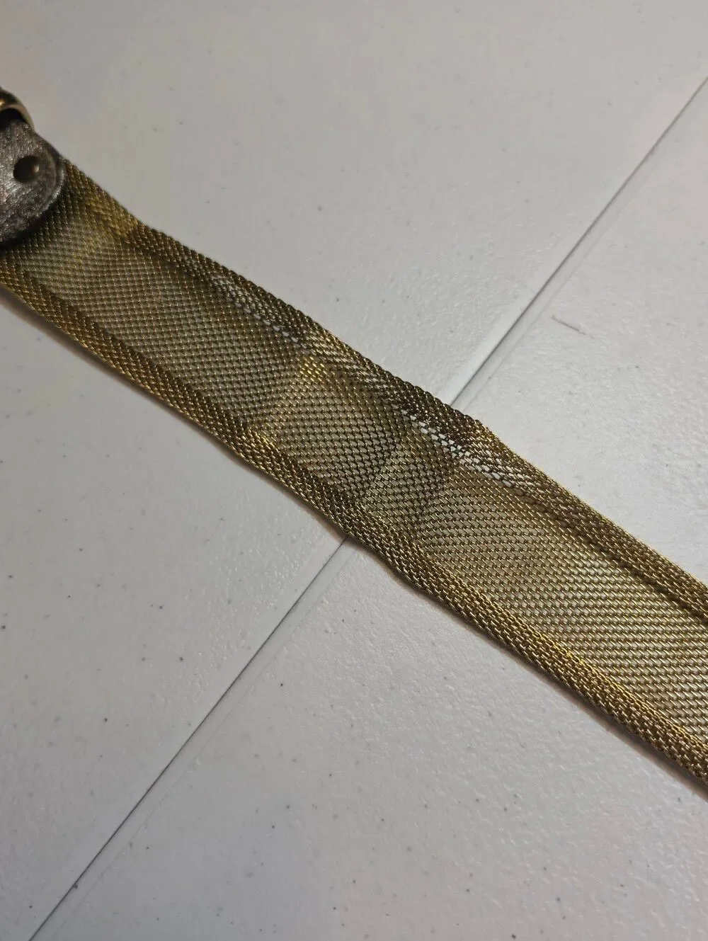 Donna Katz Vintage Gold Tone Metal Mesh Chainmail Belt 80s Glam